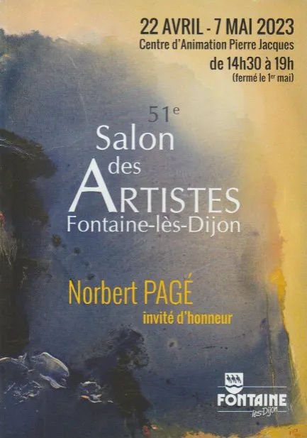 Affiche du 51e Salon des Artistes — Fontaine-lès-Dijon, 2023 avec la participation de Jean Luc Veret