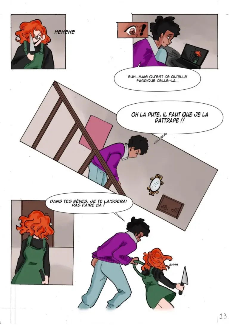 Planche de BD, des étudiants de Jean Luc Veret, artiste plasticien