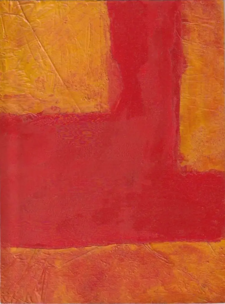 Peinture abstraite orange et rouge de Jean Luc Veret aux Beaux-Arts de Paris