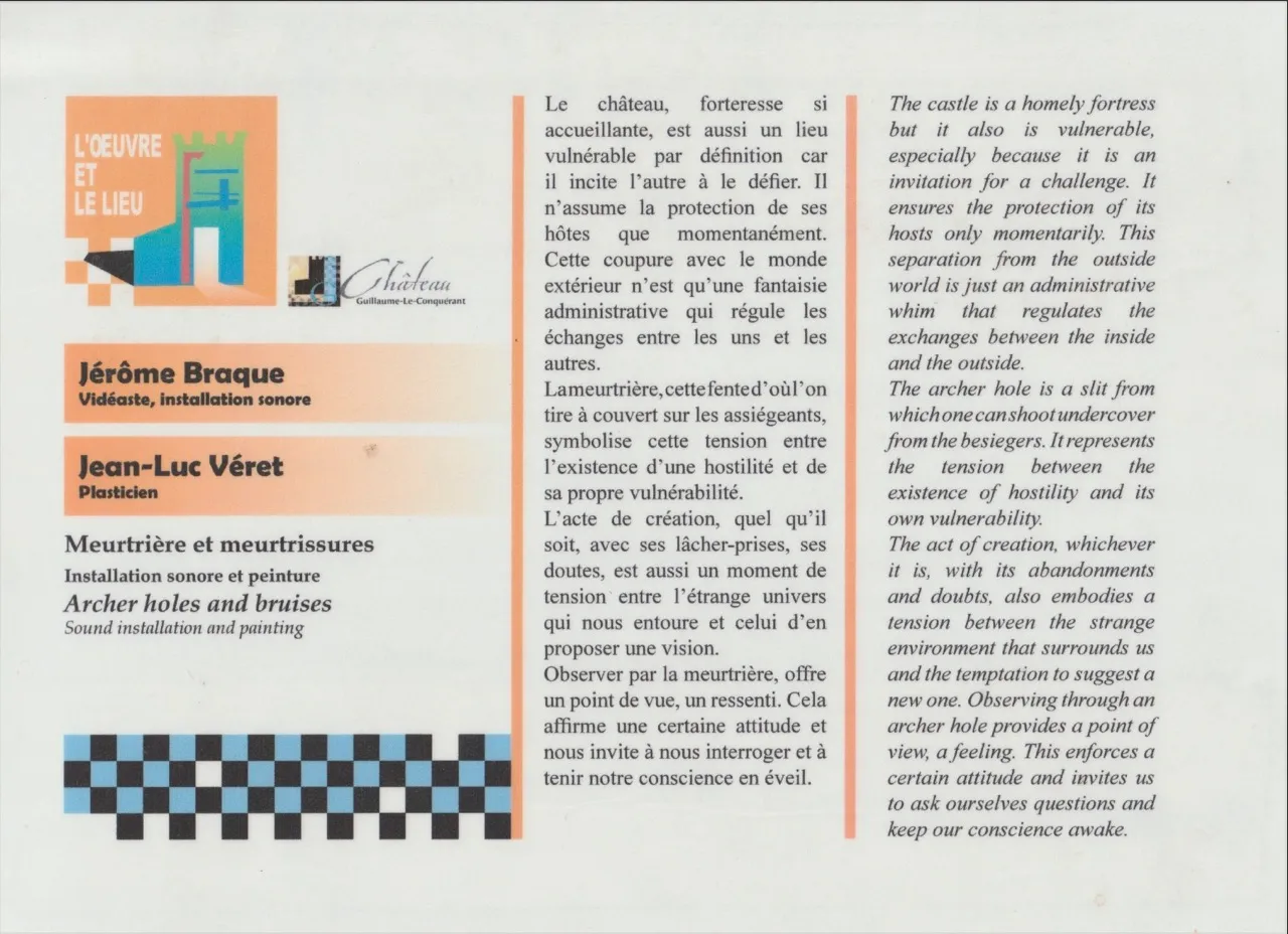 Affiche exposition Dans le cadre de la manifestation « L’Œuvre et le Lieu »