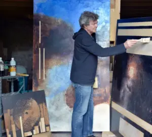 Jean Luc Veret dans son atelier à Corancy (Morvan)