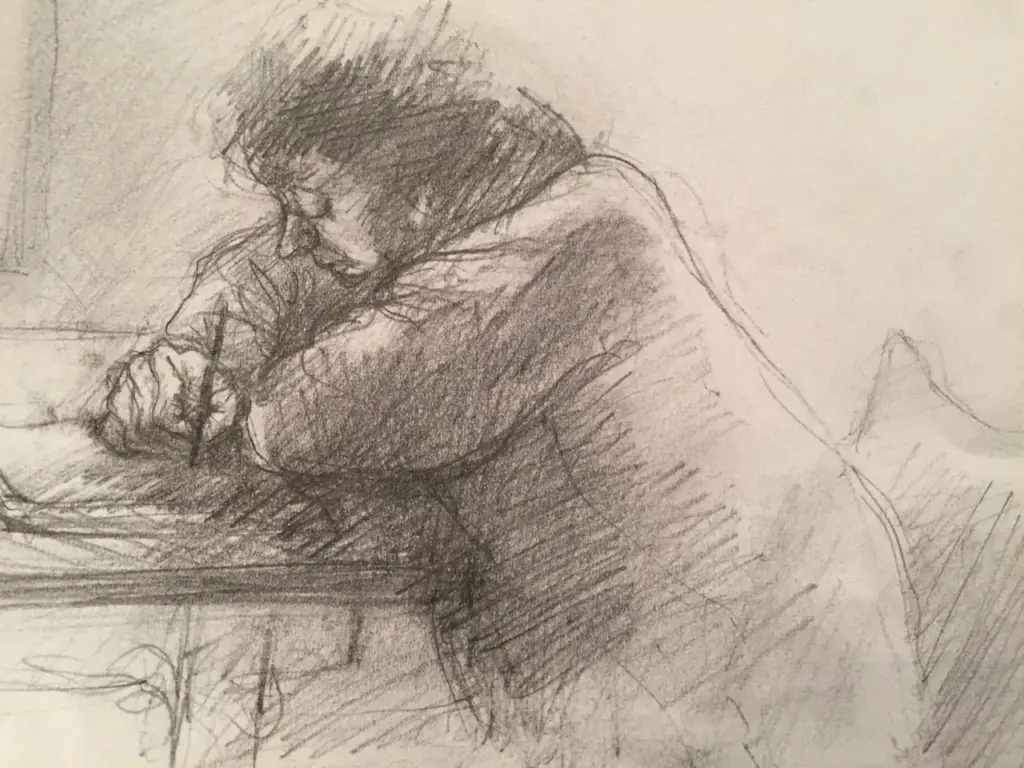 Dessin de Jean Luc Veret à l'atelier Gili