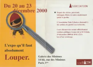 Carton exposition Galeie des Minimes du 20 au 23 décembre 2000