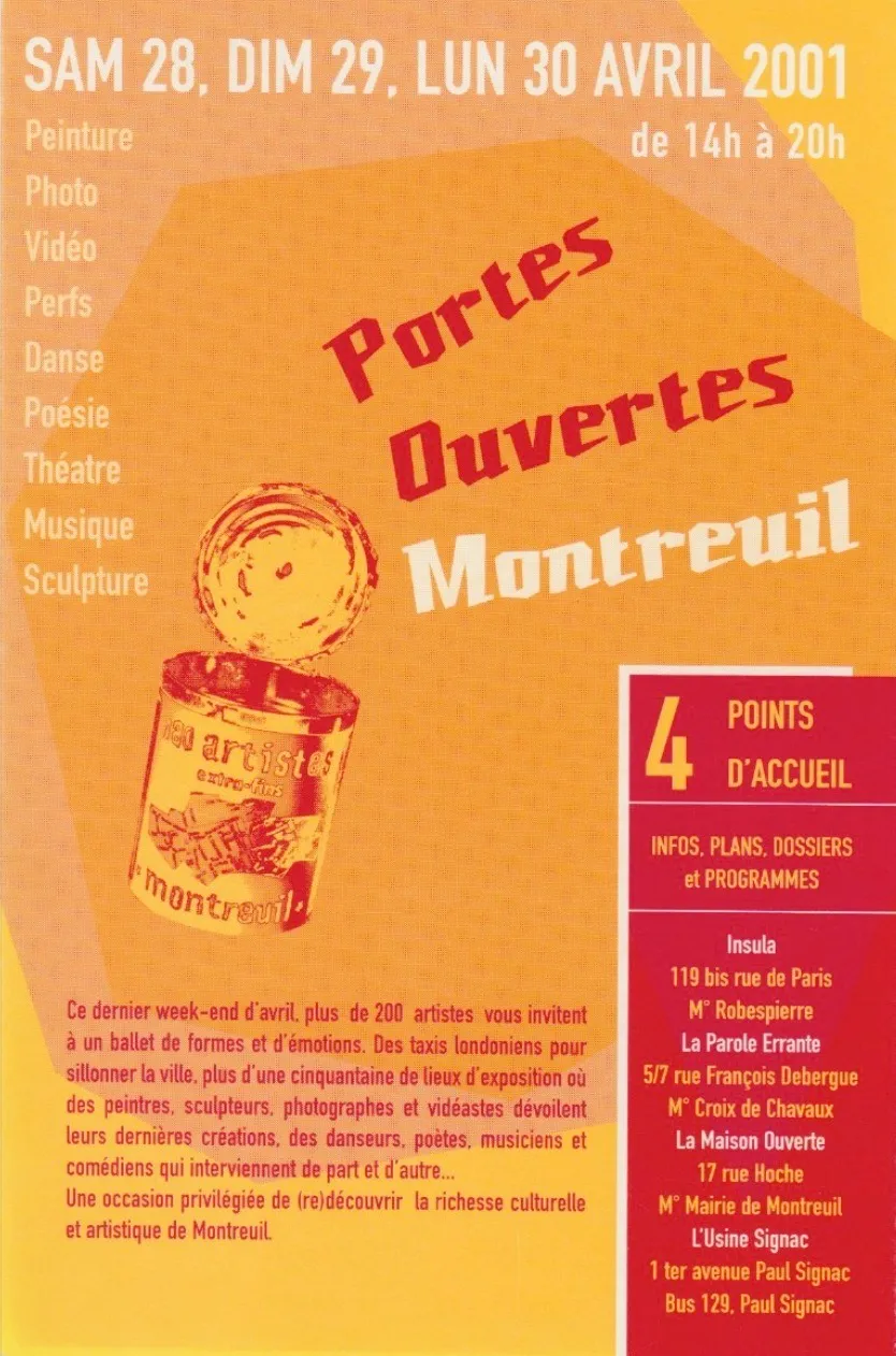 Portes Ouvertes des Ateliers d’Artistes — Montreuil, 2001