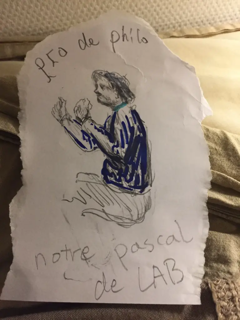 Dessin d'un élève de Jean Luc Veret, artiste plasticien